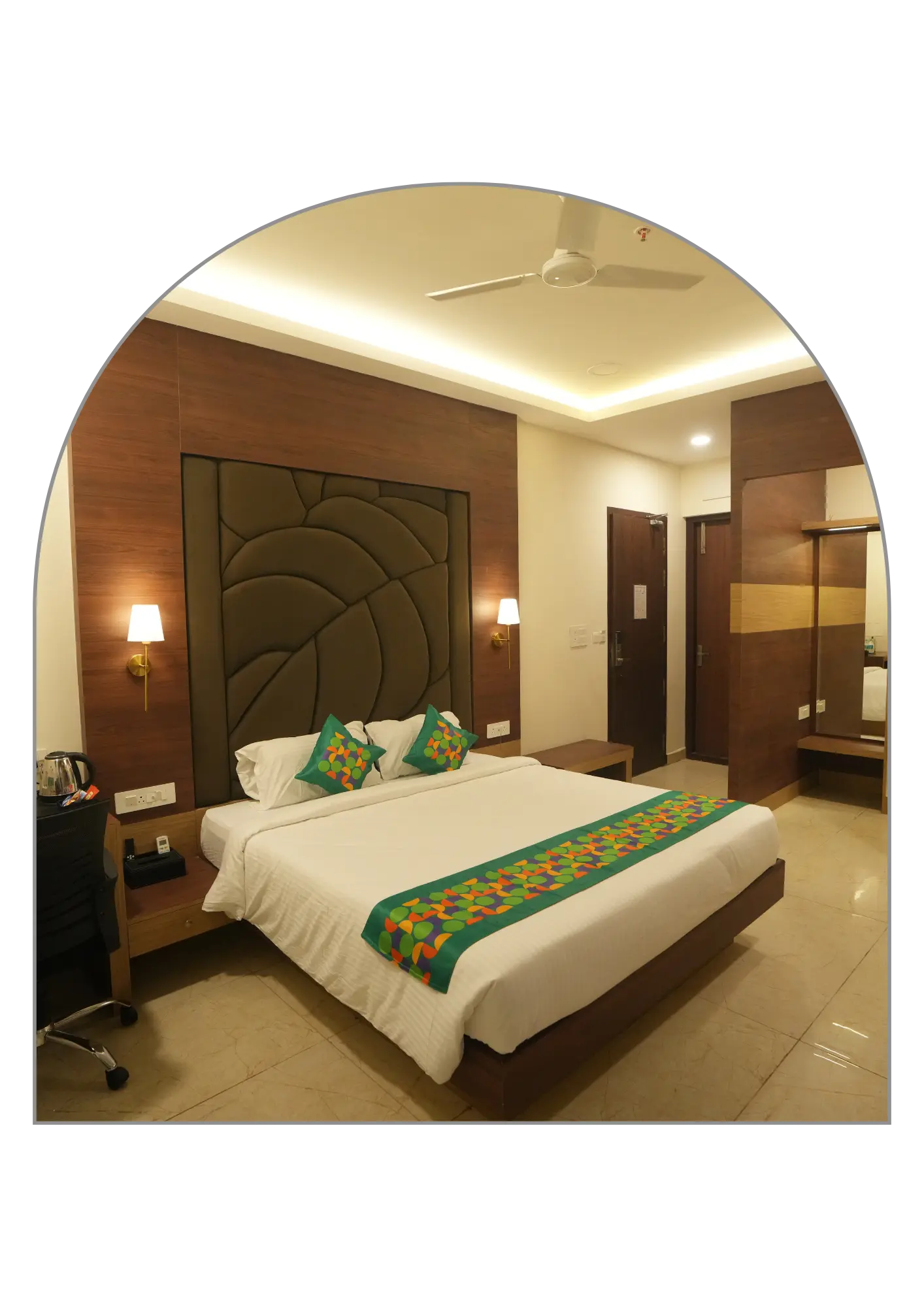 Air-conditioned guest room at Yadhava Convention Centre