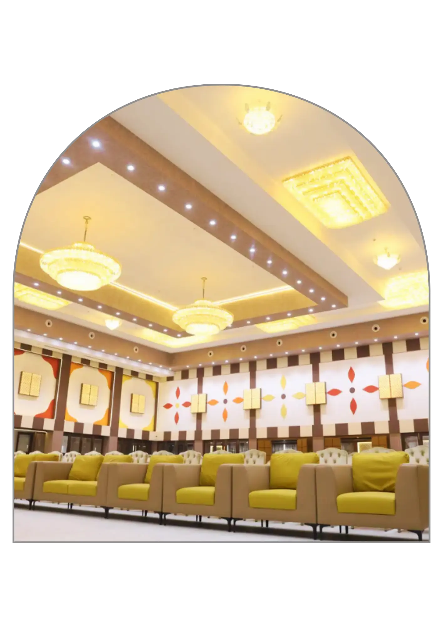 VIP sofa seating area at Yadhava Convention Centre